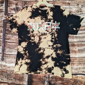 Kanji Rose Tokyo Bleach Tie Dye M TShirt Distressed Grunge Punk Unisex